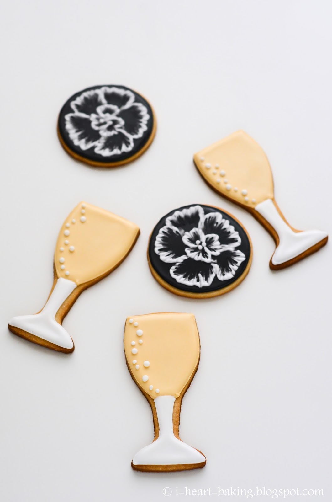 i heart baking! champagne glass cookies