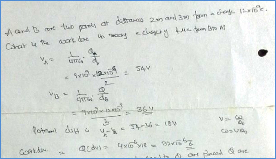 Electric Potential Problems with Solutions IIT JEE and NEET Physics