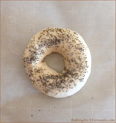 Onion Poppy Bagels: Crunchy crust, chewy flavorful center. Just 7 ingredients, quick and easy to make. | Recipe developed by www.BakingInATornado.com | #recipe #breakfast