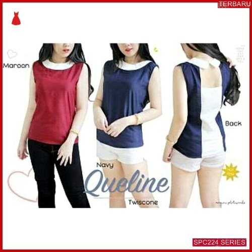 SPC224Q35 Queline Blouse Belakang Kancing Atasan Wanita | BMGShop