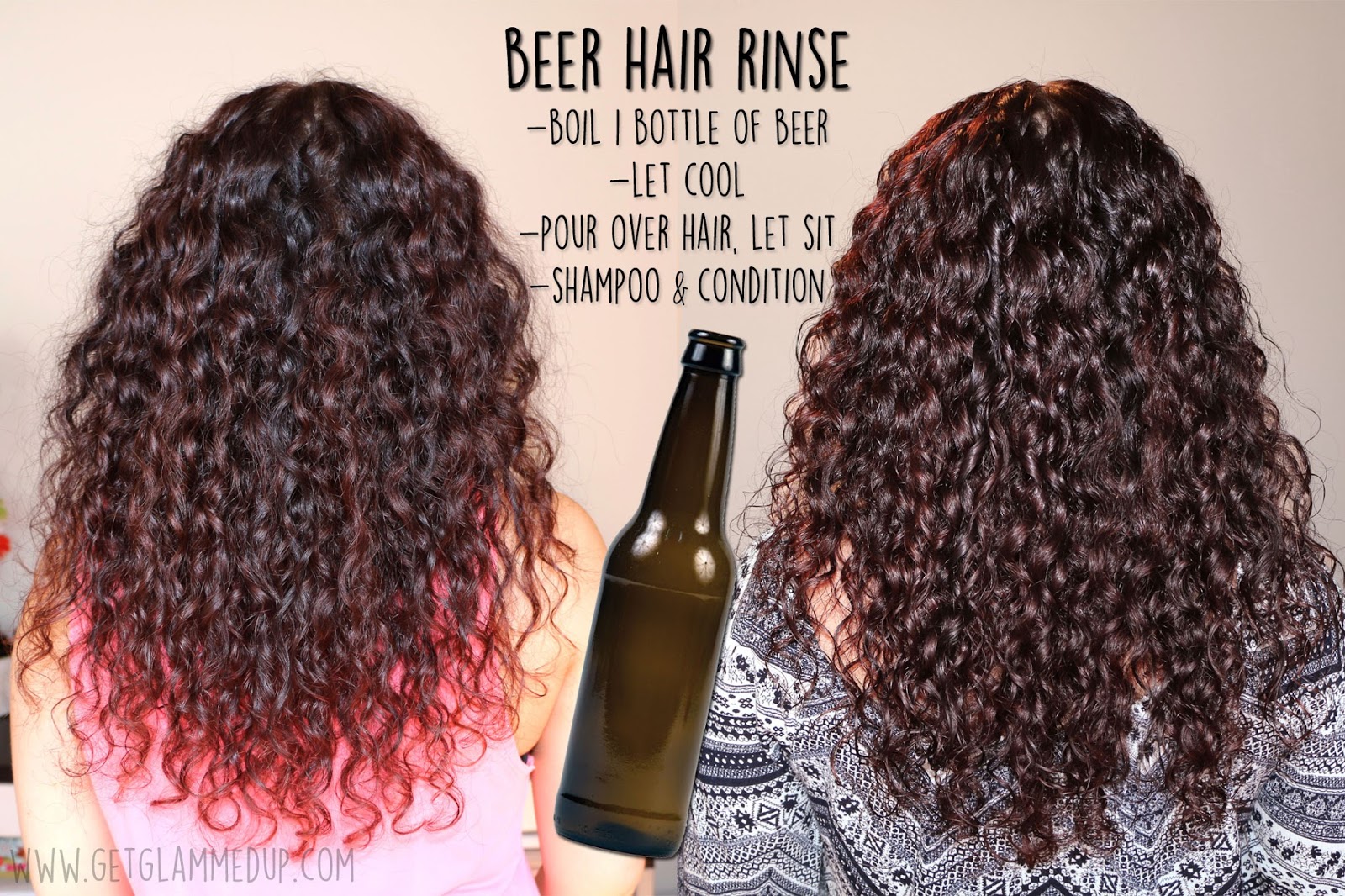 beer in hair before and after
