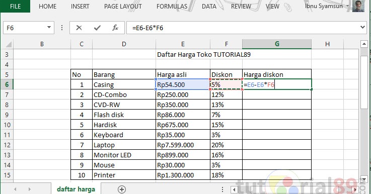 Cara Membuat Daftar Harga Barang Di Excel Daftar Ini