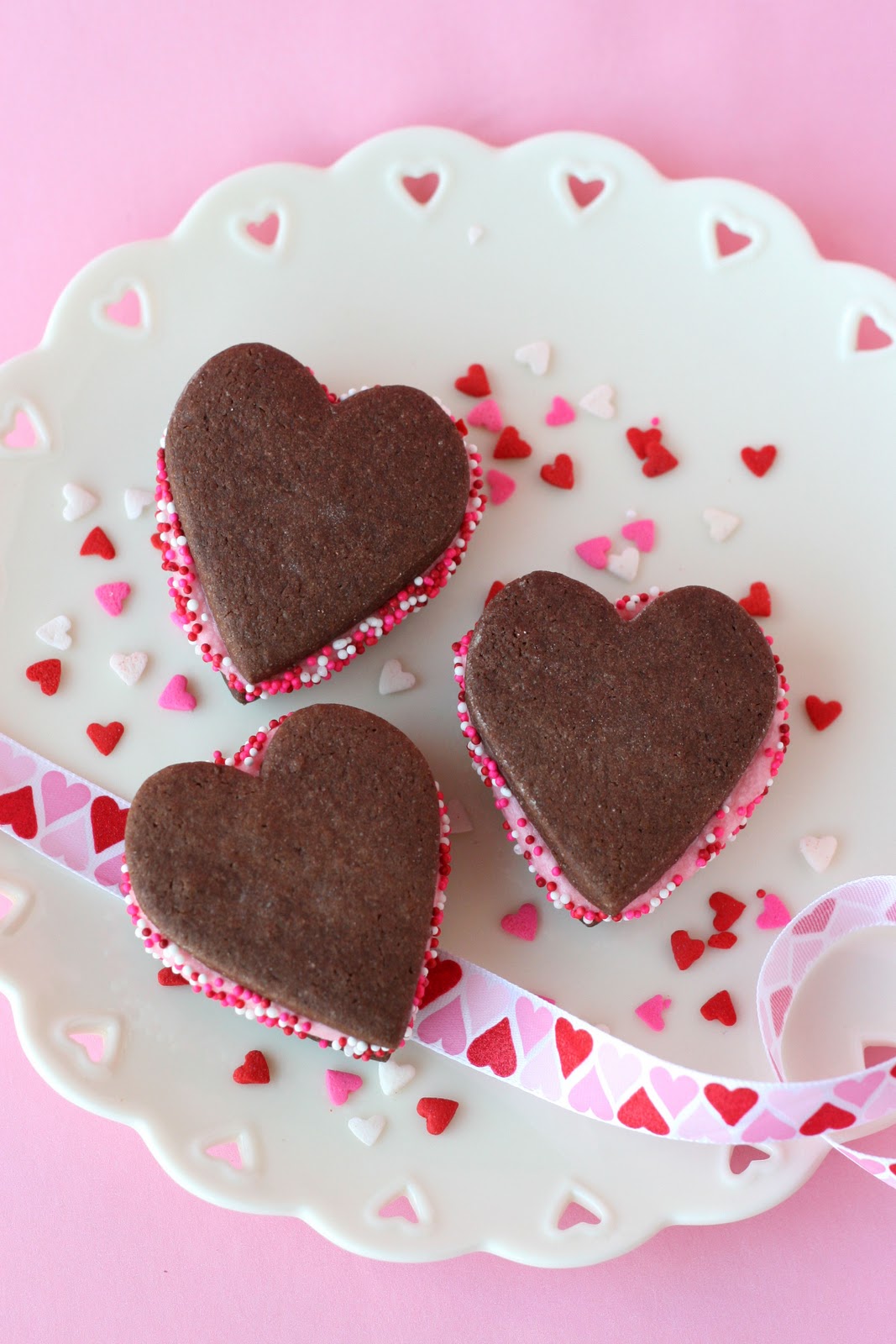 Chocolate Valentine's Sandwich Cookies - Glorious Treats