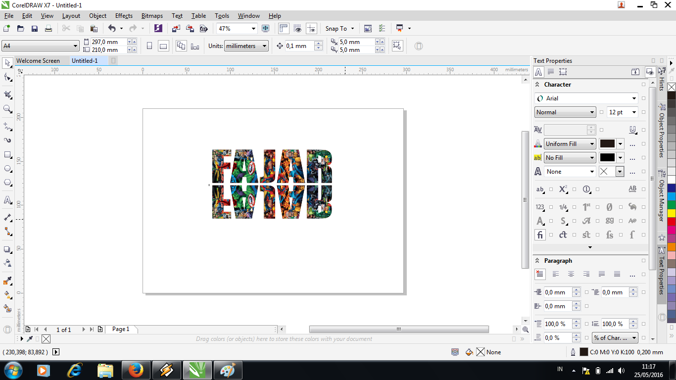 Cara Membuat Tulisan Marvel di Corel Draw dengan Powerclip