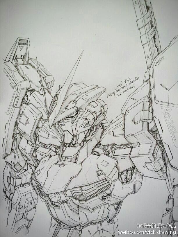 Gundam and Mobile Suit Pencil Drawings by Vicki via PIXIV