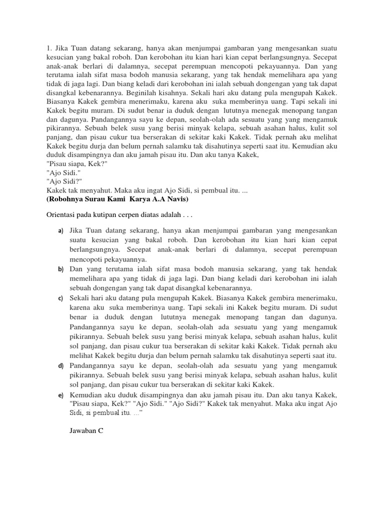 Contoh Cerpen Dan Strukturnya Wood Scribd Indo