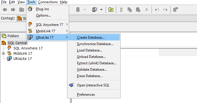 HodentekMSSS: Creating a database in Ultralite 17 using SQL Central