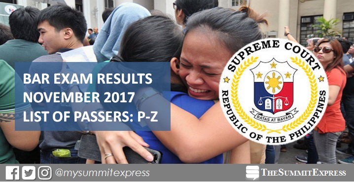 P-Z Passers: November 2017 Bar Exam Results