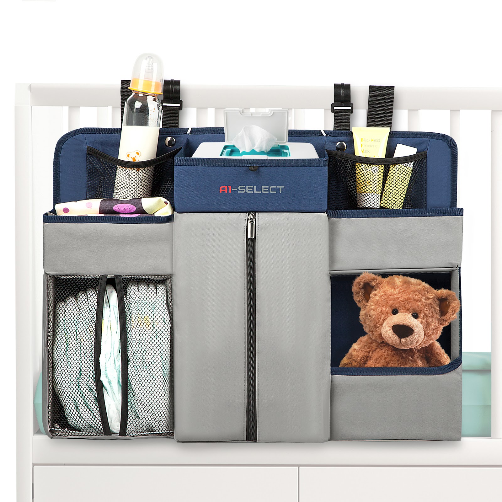 Baby Crib Organizer (Navy Blue)