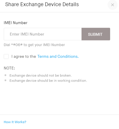 Check supported mobile for Snapdeal exchange with IMEI