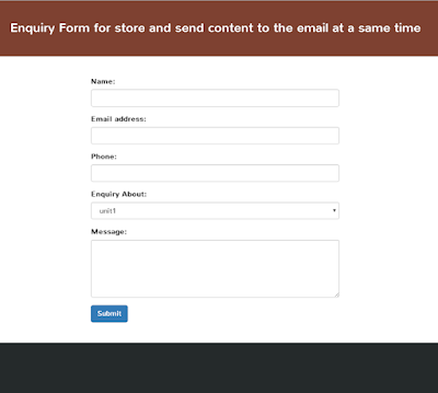 Store and Email the form information using php and mysql