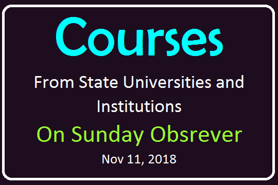 Courses from State Institutes on Sunday Observer (Nov 11)