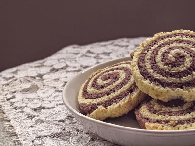 Chocolate Pinwheel Cookies, Becky Cooks Lightly, 43 calories