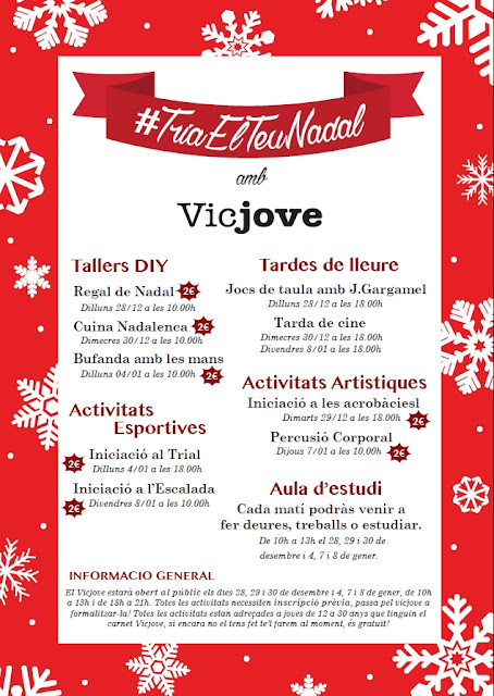 Aquest nadal el servei del Vicjove  de l’Ajuntament estarà obert