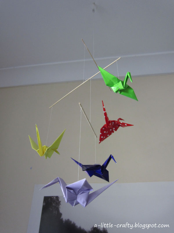 A Little Crafty Paper Crane Mobile Tutorial