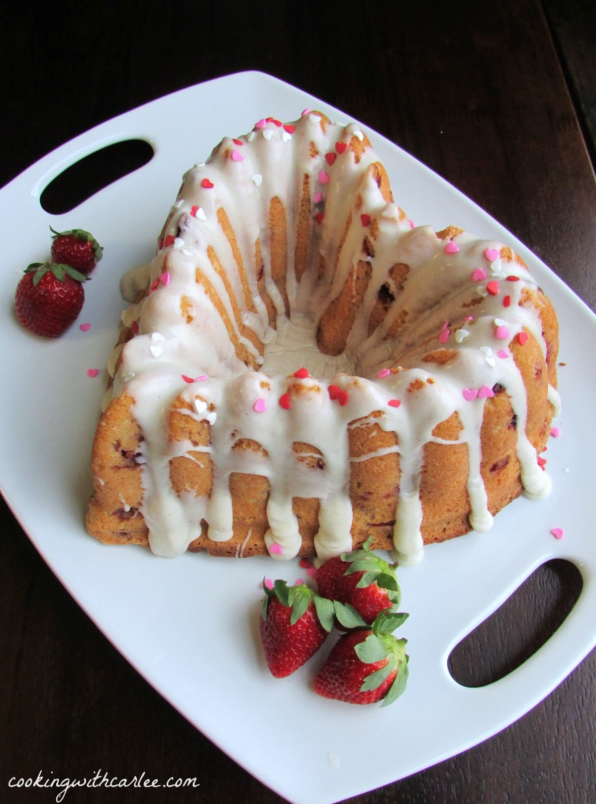 Cooking With Carlee Fresh Strawberries and (Sour) Cream Bundt Cake