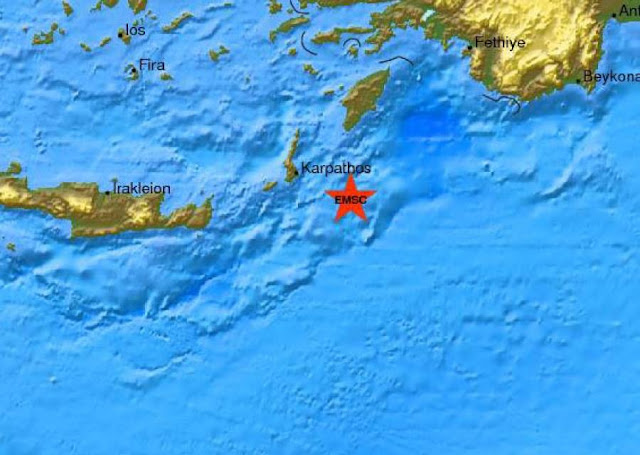 ΕΚΤΑΚΤΟ Ισχυρή σεισμική δόνηση σημειώθηκε στις 22:52 στην Καρπαθο 5 ΡΙΧΤΕΡ  
