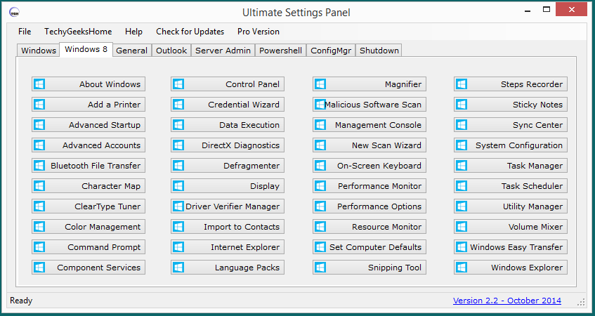 Ultimate Settings Panel version 2.2 Released 2