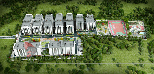 Birds Eye View Rendering Township