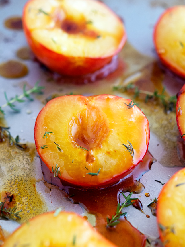  Honey Roasted Plums with Thyme and Olive Oil