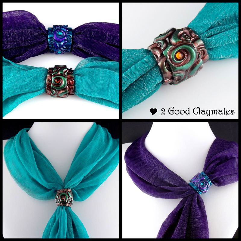 2 Good Claymates How to Make a Roll Up Scarf Slide or Ring in Polymer Clay