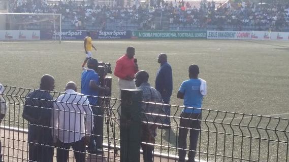 a Photos: Governor Ambode doing football match analysis at the Lagos Derby