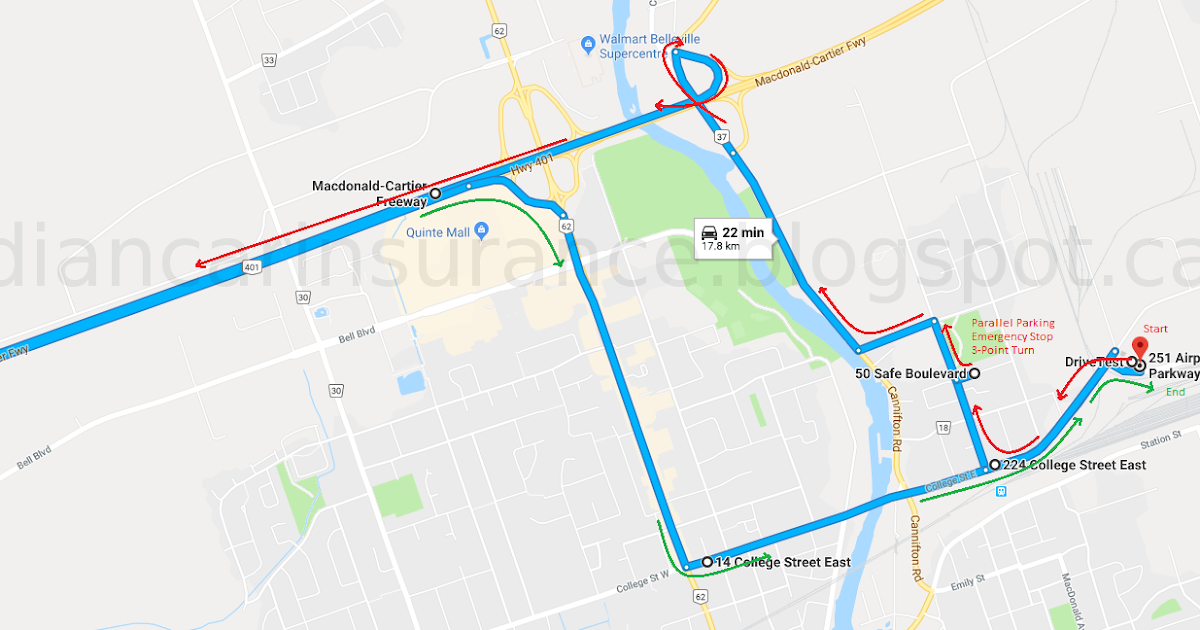 Bellville G Road Test Route 2 Maps