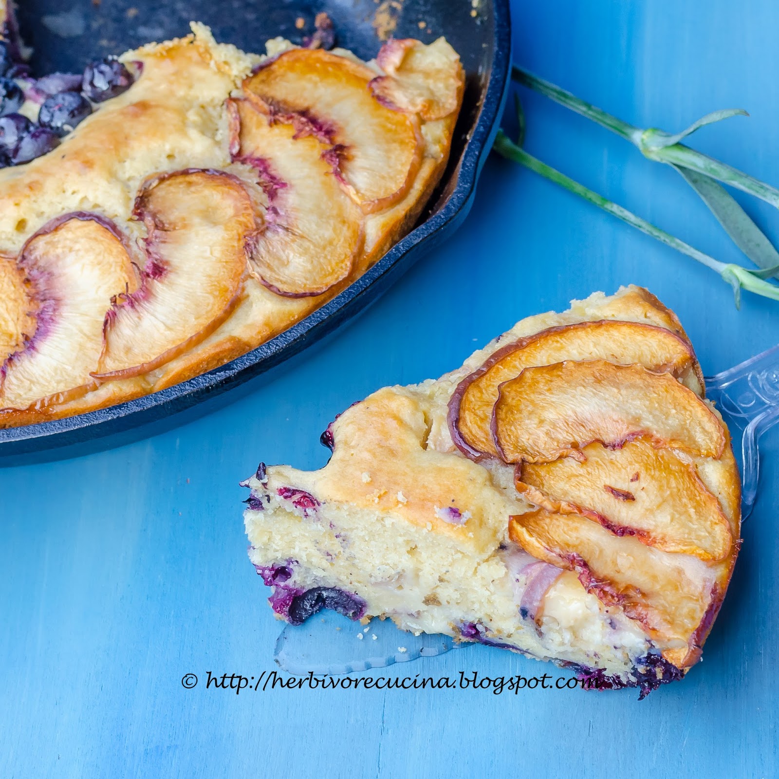 Herbivore Cucina Skillet Peach Blueberry Cake