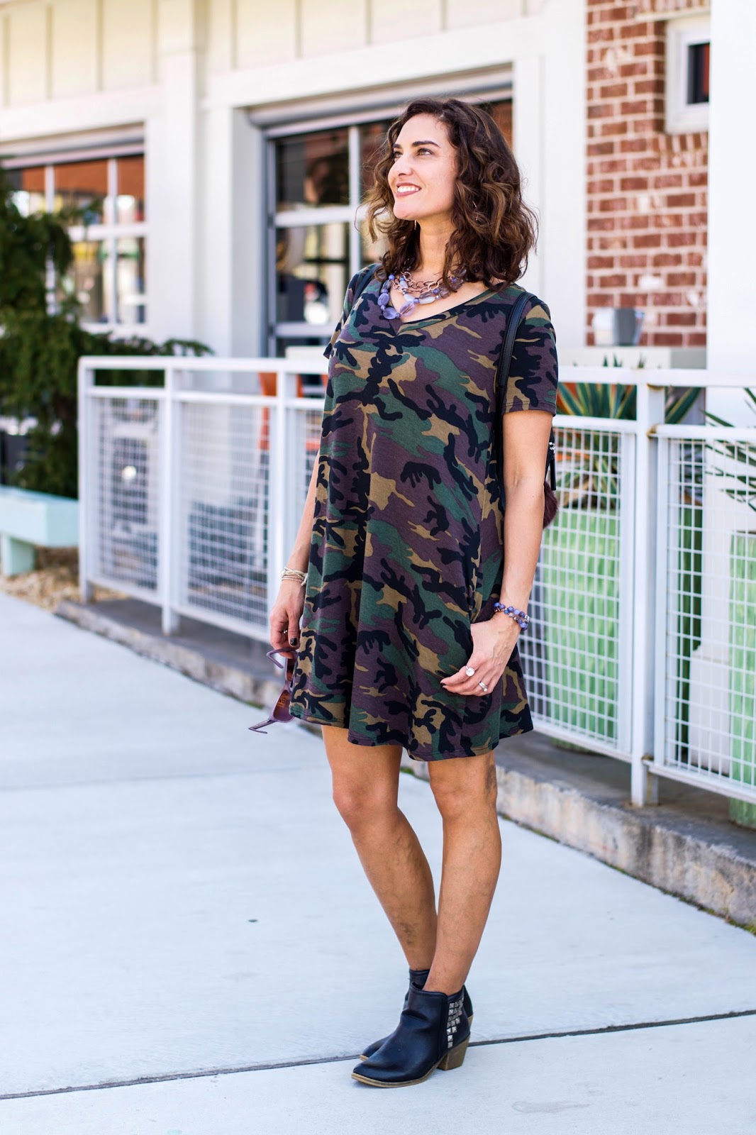 Granola & Grace Camo Pocket Dress