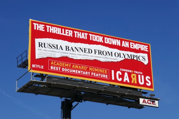 Icarus Academy Award nominee billboard Icarus Academy Award nominee billboard