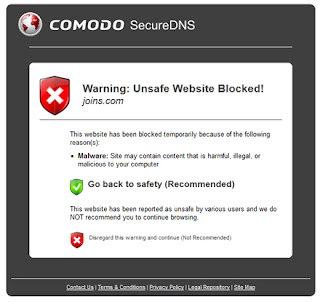 Unsafe Website Blocked Malware