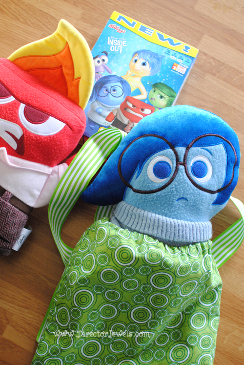 DIY Plush Toy Backpack Tutorial with Inside Out from Disney/Pixar at directorjewels.com