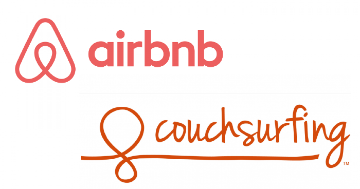 شعارات موقع Couchsurfing و Airbnb. 