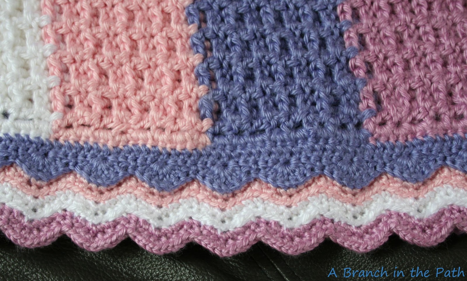 A Branch in the Path Waffle Stitch Baby Blanket