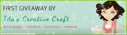 'FIRST GIVEAWAY BY IDA'S CREATIVE CRAFT'.