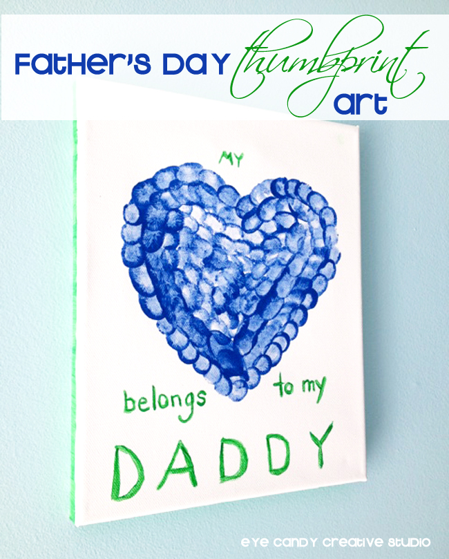 father's day thumbprint art, father's day gift idea, my heart belongs to daddy