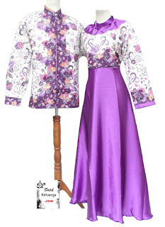 Model Baju Gamis Muslimah Batik Kombinasi Satin 2015