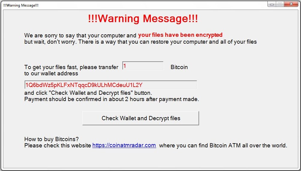 Warning message. Site Warning messages. Hush crypted messages.