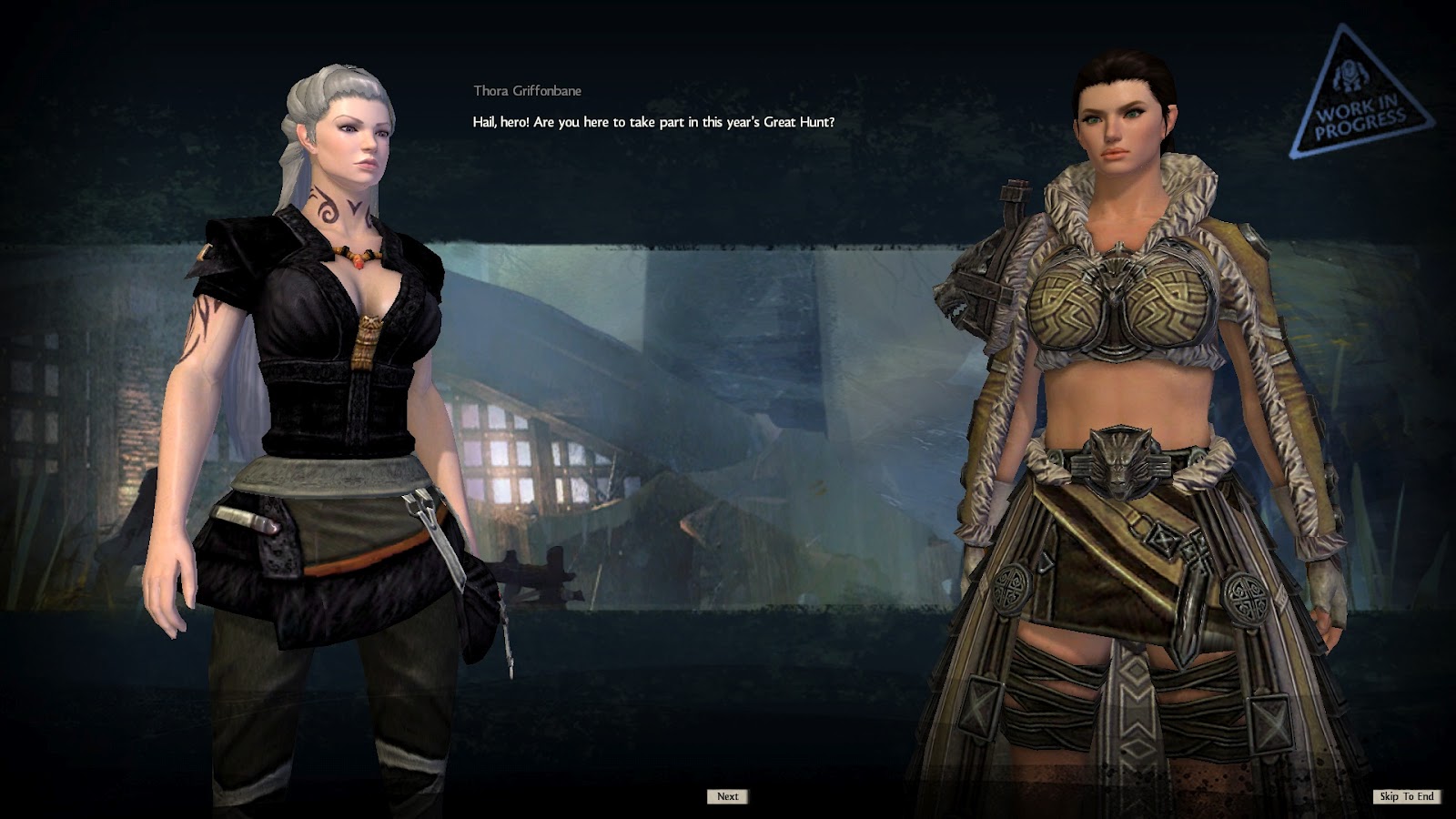 Anyway, I decided to play a Norn Thief (that's me on the left). 
