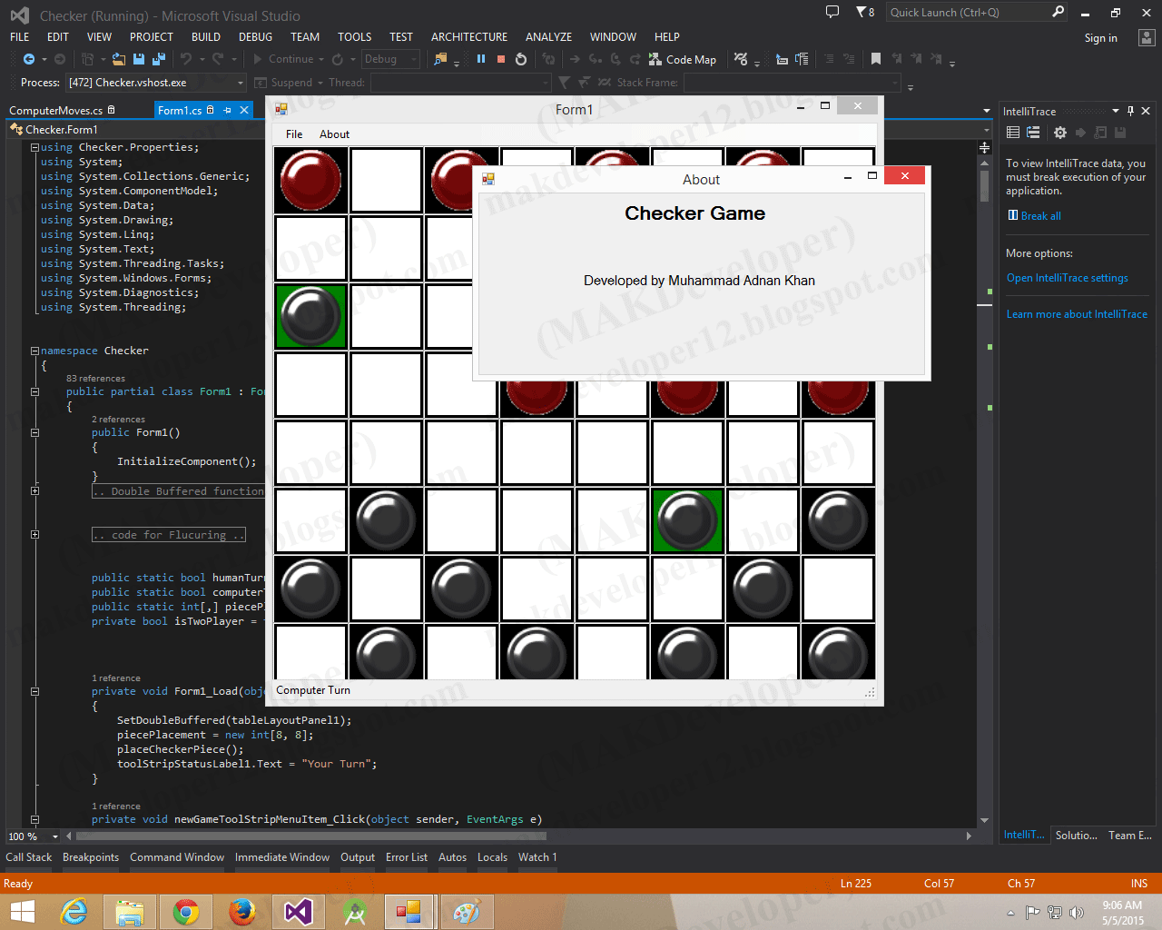 MAK Developer Checker Game on C