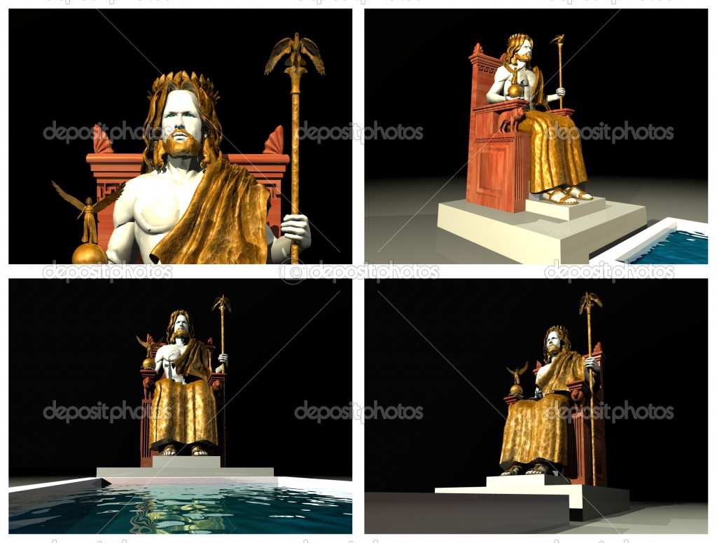 Seven Wonders of the Ancient World Photo about the Statue of Zeus at Olympia