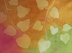 painting negative leaves prism watercolor heart shaped painted