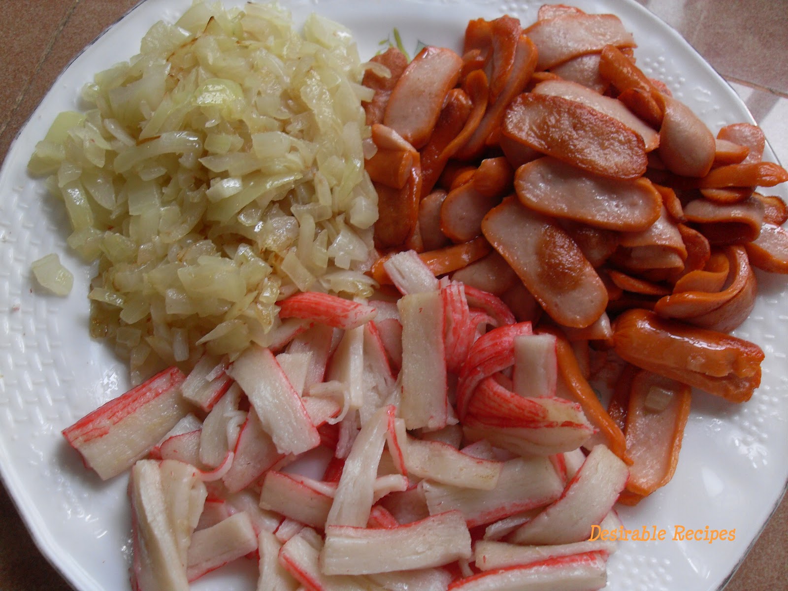 Crustless Sausage, Crab Stick Quiche