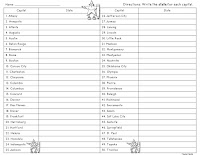 States and Capitals - Free Study Guide | Teacher's Take-Out