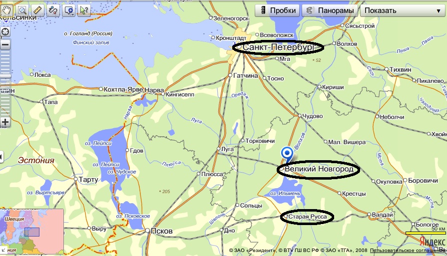 Карта сясьстроя с улицами и номерами домов