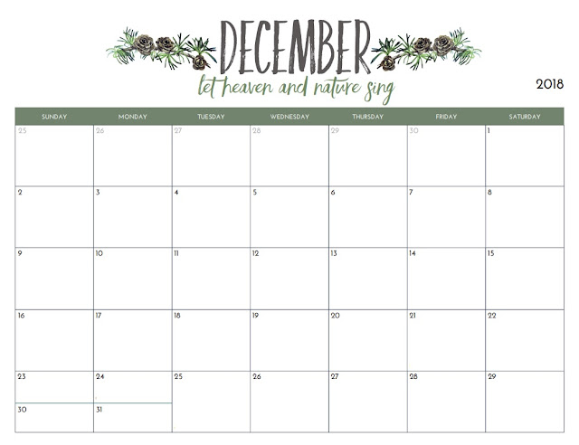 December 2018 Printable Calendar, December 2018 Blank Calendar, December 2018 Calendar Printable, December 2018 Calendar Template, December 2018 Calendar PDF, December 2018 Calendar Word, December 2018 Calendar Excel
