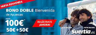 suertia 100 euros bienvenida: 50 € devolución + 50€ reembolso suertia 100 euros bienvenida: 50 € devolución + 50€ reembolso