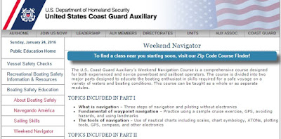 U.S. Coast Guard Auxiliary’s Weekend Navigation Course