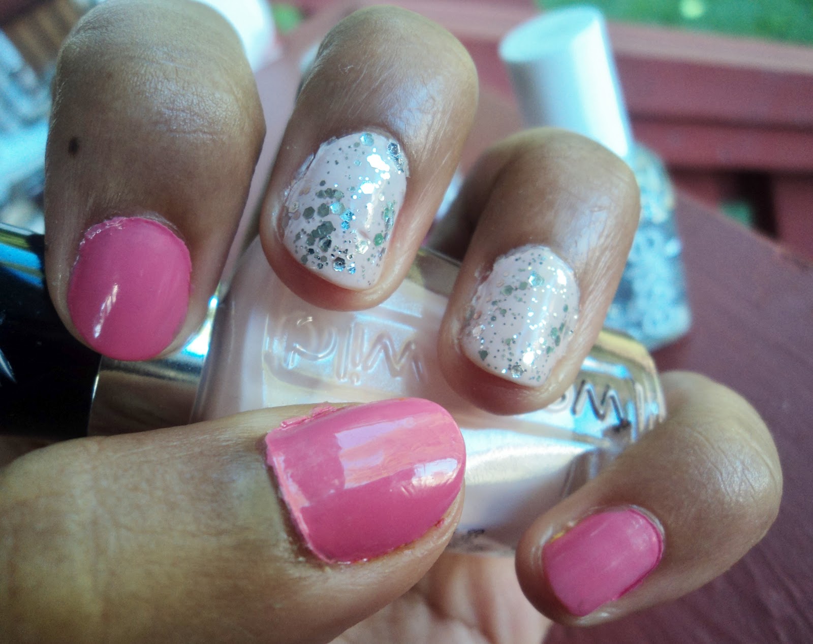 Sketched and Beautymarked Barbie Pink Glitter Nails!