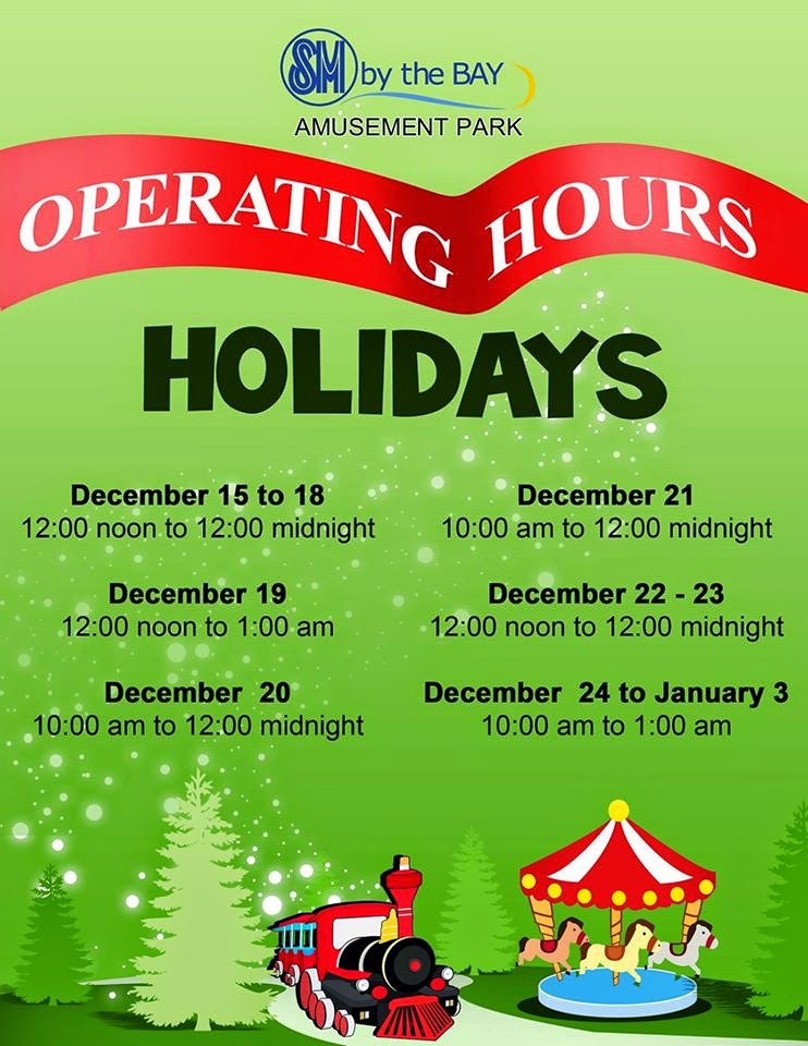 Manila Shopper Major Malls & Theme Parks Holiday 2014 Schedule